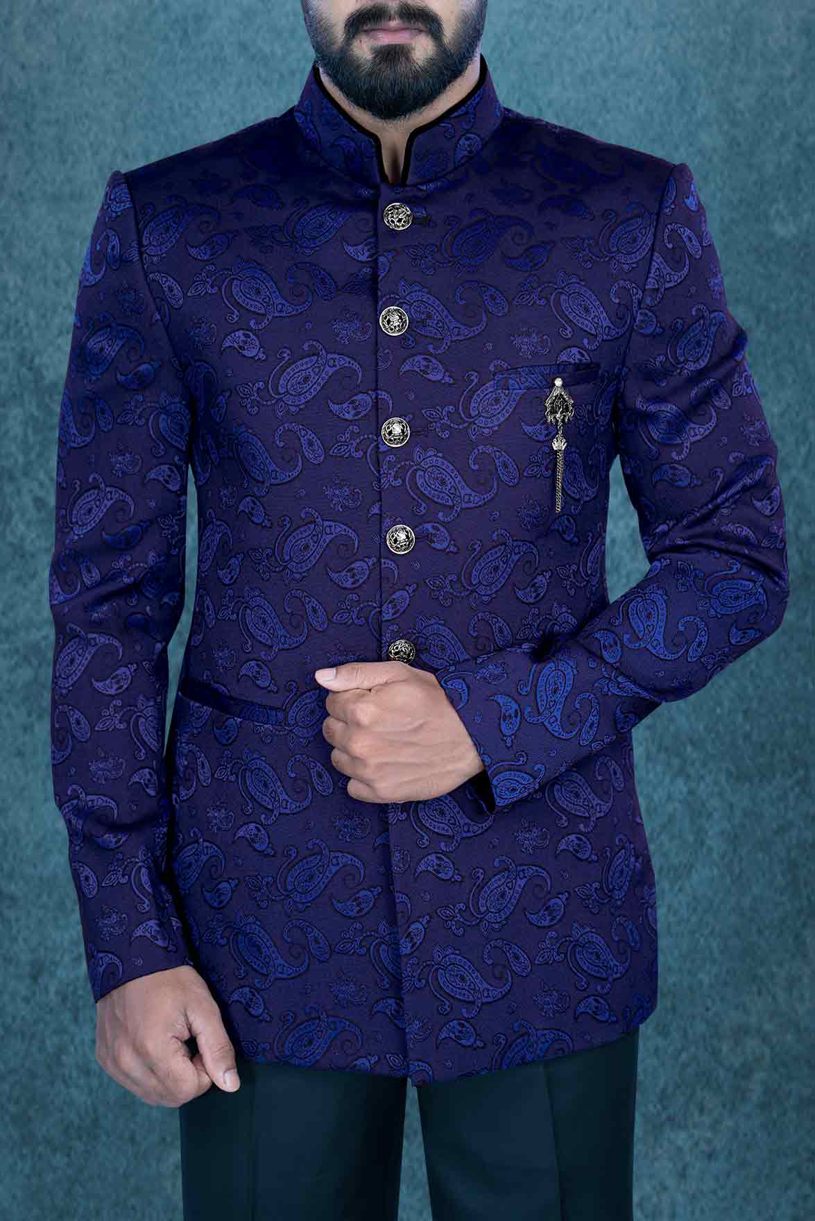 Jodhpuri suit in on sale royal blue colour