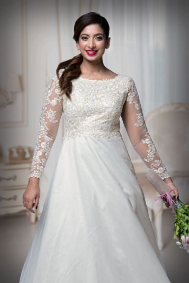 Novias Bridal | K A-line Lo' Adoro Bridal In Ivory Nude Color Wedding Dress