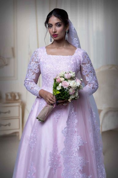 Stunning Baby Pink Color Chiffon and Net Dress by Anaya- C857 | Net dress,  Dress, Pink chiffon dress