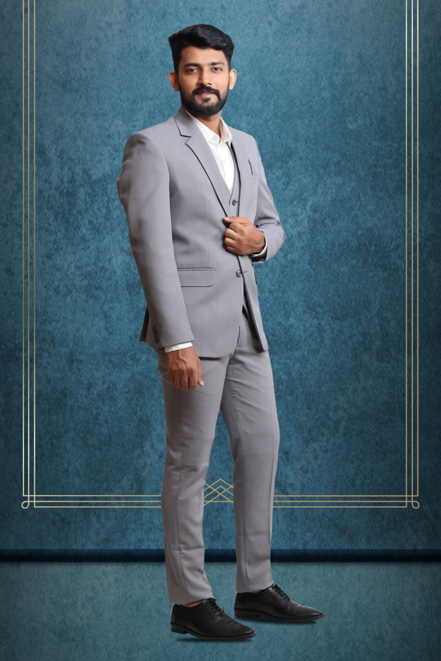 Piece Imported Fabric Light Grey Suit