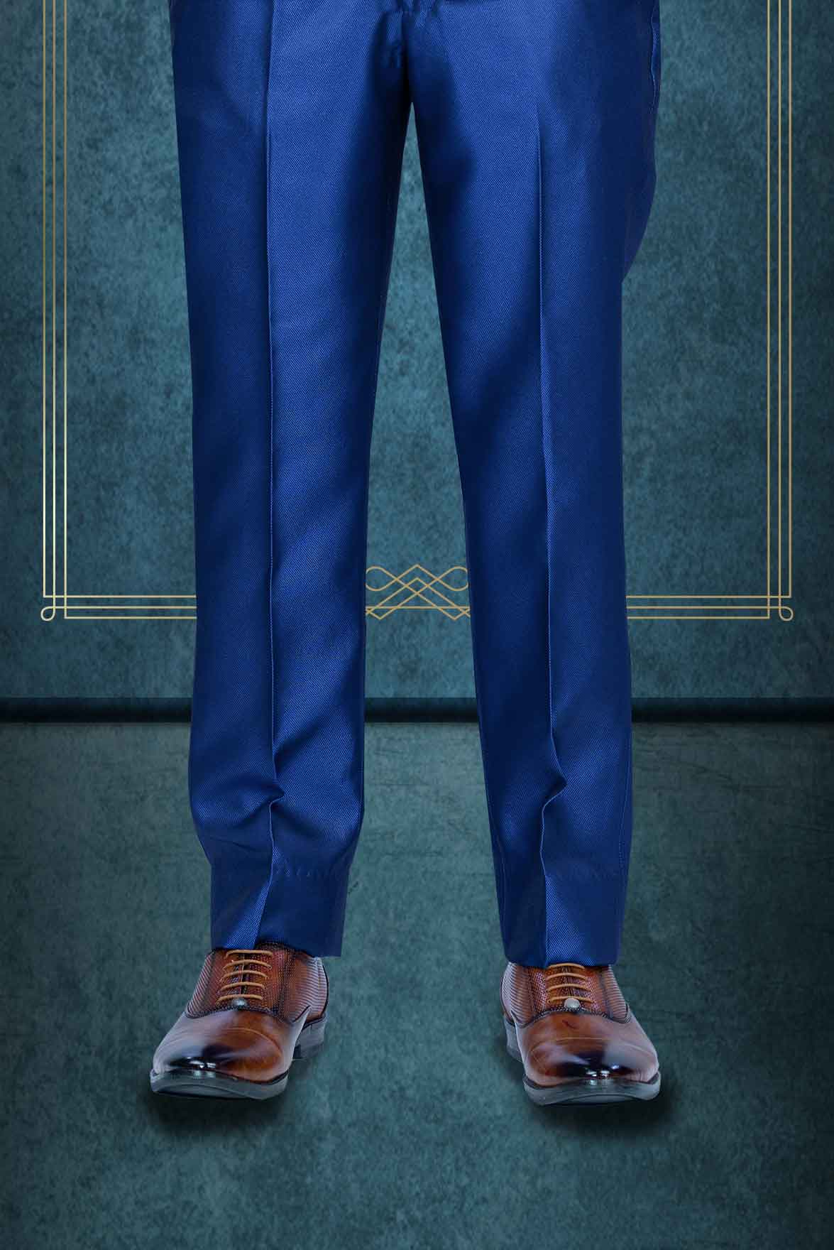 ROYAL BLUE - IMPORETD TERRY RAYON SOFT FINISH PANT/TROUSER UNSTICHED FABRIC  at Rs 400/piece, Trouser Cloth in Bengaluru