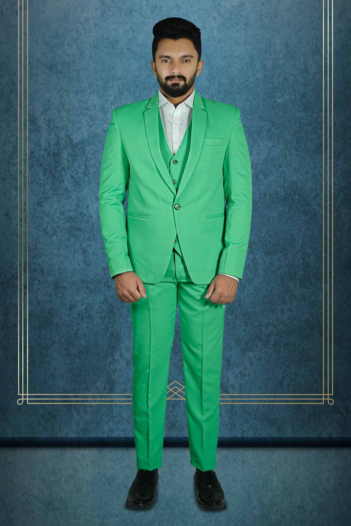 3 Pcs Polyster Mint Green Suit