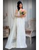 Off White Mermaid Christian Bridal Gown With Rich Lace Work Details