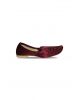 Dark Maroon mojari in silky jacquard fabric