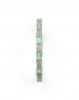 Silver Base Mint Green & Diamond-Cut Dual Stone Bangle