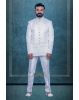 White And Golden  Jacket Jodhpuri With Threadwork Detailing