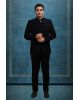 Men’s Black Bandhgala Suit with Sequined Shoulder Embellishment