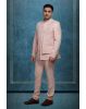 Men’s Blush Pink Bandhgala Suit with Crystal Embellishments