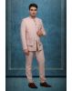 Men’s Blush Pink Bandhgala Suit with Crystal Embellishments