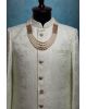 White and Matte Gold Colour Mothi Mala With Well Detailed Antique Block Lockets On Sides