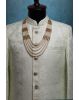Pearl White And Golden Colour Mothi Mala with Side partition Detailing And 5 Layers