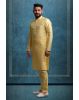 Mustard Kurta Pyjama in Blended Fabric