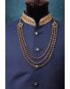 Golden Stone Mala With 3 layers And Oval Side Locket Details