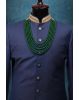Bottle Green Colour Mothi Mala In Five Layers Which Gives A Minimalist Yet Elegant Look