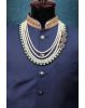 White And Green Mothi Mala With Four Plain White Beads Layered Chain