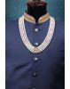 Baby Pink And White Mixed Mothi Mala With Pink Beads On Center Front