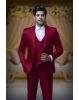 3 Pcs Suiting In Red 3Pc Suit