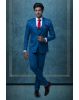 3 Pcs Suiting In Peacock Blue Mat Finish Suit