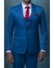 3 Pcs Suiting In Peacock Blue Mat Finish Suit