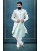 Mint Green And Multicolour Jacquard Sherwani