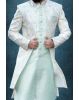 Mint Green And Multicolour Jacquard Sherwani