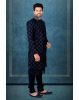 Navy Blue Lakhnavi Sherwani