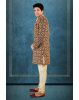 Dark Maroon And Fone Jacquard Sherwani