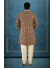 Dark Maroon And Fone Jacquard Sherwani