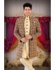 Dark Maroon And Fone Jacquard Sherwani