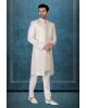 Off-White And Gold Elegant Jacket Sherwani