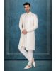 Off-White And Gold Elegant Jacket Sherwani