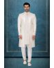 Off-White And Gold Elegant Jacket Sherwani