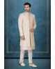 Off-White, Cream And Gold Fascinating Jacket Sherwani