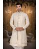 Off-White, Cream And Gold Fascinating Jacket Sherwani