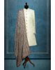 Greyish Blue Grooms Shawl With Heavy Detailed Threadwork Details in Brown Colour