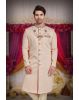 Baby Pink & Gold Silky Jacquard Sherwani
