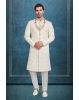 Royal Cream And Gold Embroidered  Sherwani