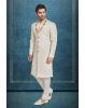 Royal Cream And Gold Embroidered  Sherwani