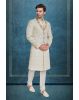 Royal Cream And Gold Embroidered  Sherwani