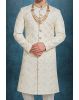 Royal Cream And Gold Embroidered  Sherwani