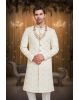 Royal Cream And Gold Embroidered  Sherwani