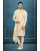Golden Zari Embroidered Sherwani with Dupatta