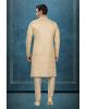 Golden Zari Embroidered Sherwani with Dupatta