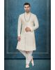 Elegant Ivory Sherwani With Golden Embroidery