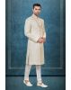 Elegant Ivory Sherwani With Golden Embroidery