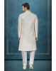 Elegant Ivory Sherwani With Golden Embroidery