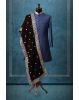 Dark Maroon Elegant Grooms Shawl With Golden Border Details