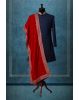 Saffron Red Elegant Grooms Sherwani With Golden Border Details