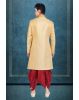 cream & maroon sherwani with golden embroidery