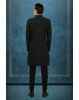 Black Textured Indo-Western sherwani